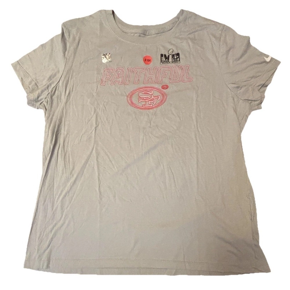 San Francisco 49ers Nike Tee Super Bowl LVIII‎ Faithful T-Shirt Unisex Size 2XL